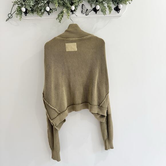 Free People Surplus Cardigan Sweater Medium Green TS - Picture 3 of 6